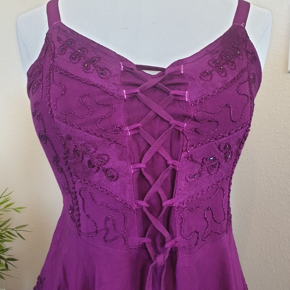 L.S.I. Spaghetti strap Boho dress Size M - Picture 2 of 7